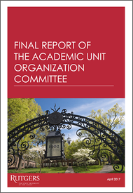 Cover of the Academic Unit Organization Committee report 